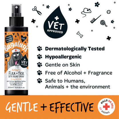Antiseptic Flea & Tick Bite Relief Spray for Dogs